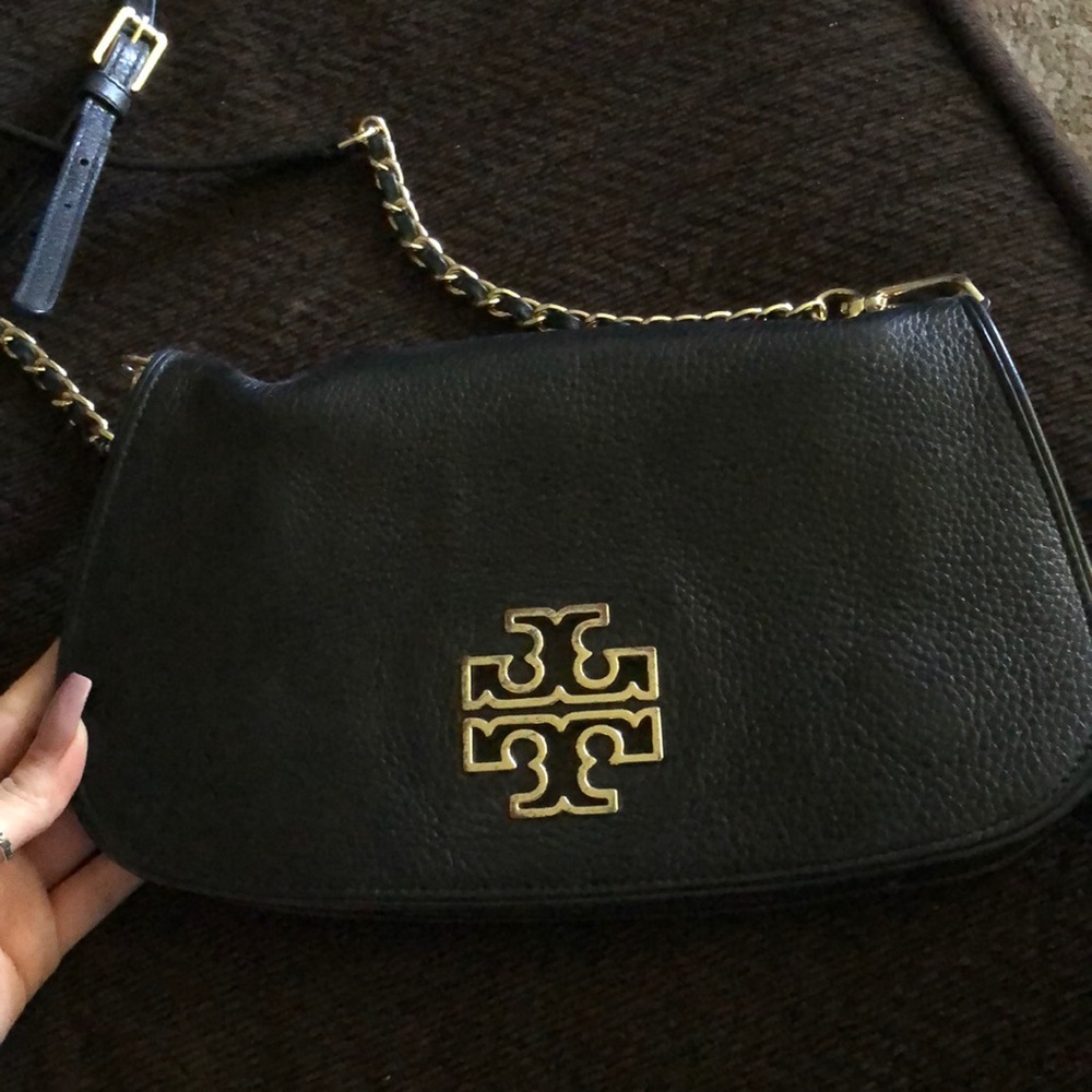 Tory Burch black leather cross body!